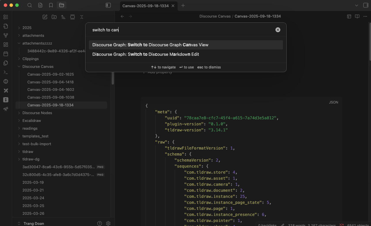 Open canvas command